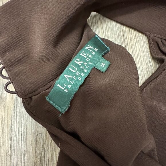 Lauren Ralph Lauren Sleeveless Halter Dress Espresso Brown Size 14 NWT - Picture 3 of 6
